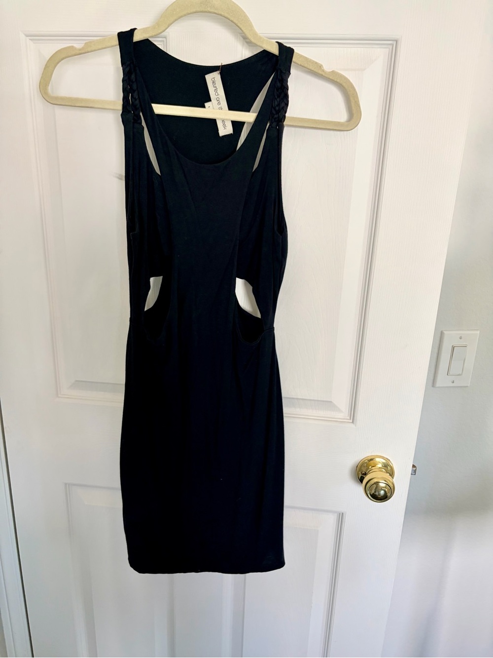Blessed Are The Meek Sexy Black Sleeveless Cutout Mini Dress